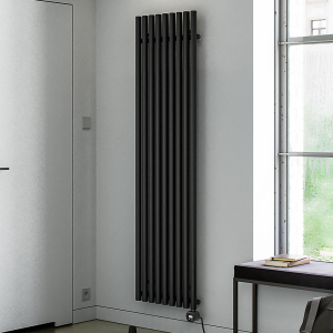 Terma Rolo Room E (Wi Fi Controlled) H1800 X W480mm Heban Black Electric Radiator with 1kw VEO Heating Element