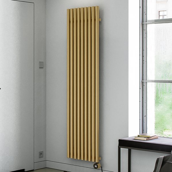 Terma Rolo Room E (Wi Fi Controlled) H1800 X W480mm Brass Electric Radiator with 1kw VEO Heating Element