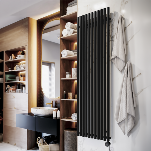 Terma Rolo Room E (Wi Fi Controlled) H2000 X W590mm Heban Black Electric Radiator with 1.5kw VEO Heating Element
