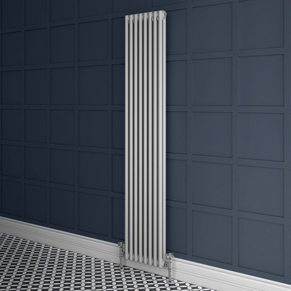 Keswick Grey 1800 x 380mm Cast Iron Style Traditional 2 Column Radiator - Image 3