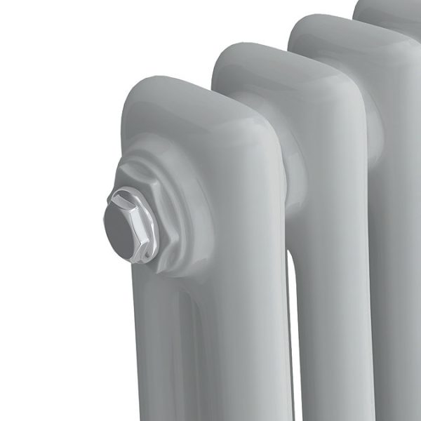 Keswick Grey 1800 x 380mm Cast Iron Style Traditional 2 Column Radiator - Image 2