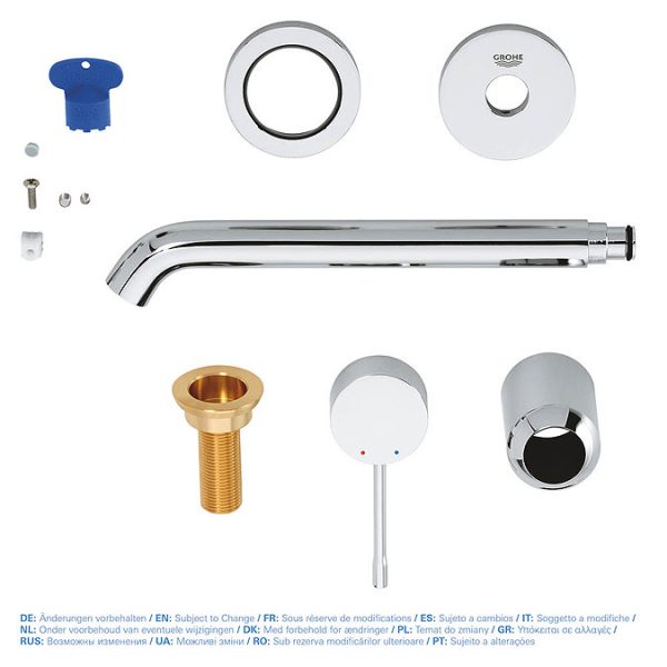 Grohe Essence Wall Mounted 2 Hole Basin Mixer L Size   Chrome - Image 2