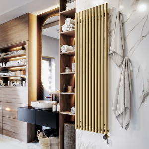 Terma Rolo Room E (Wi Fi Controlled) H2000 X W590mm Brass Electric Radiator with 1.5kw VEO Heating Element