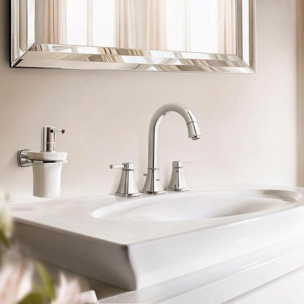 Grohe Grandera High Spout 3 Hole Basin Mixer with Pop up Waste   Chrome - Image 2