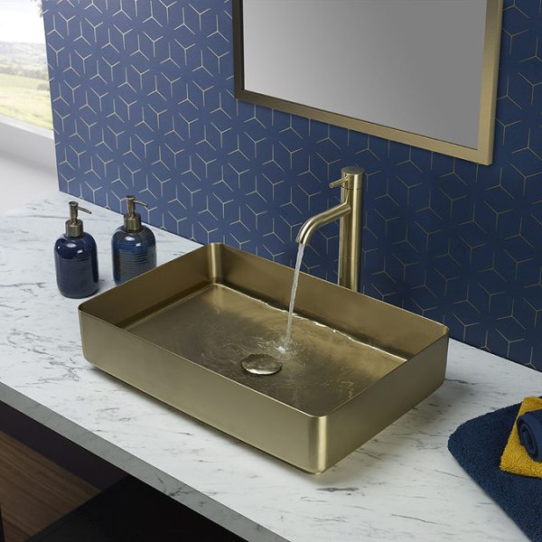 JTP Vos Brushed Brass Tall Single Lever Basin Mixer - Image 2