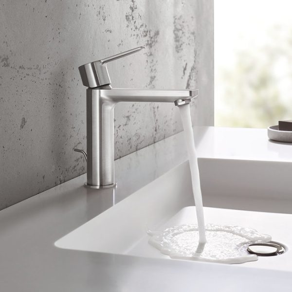 Grohe Lineare Basin Mixer 1/2" S Size with Push Open Waste Set - Image 3