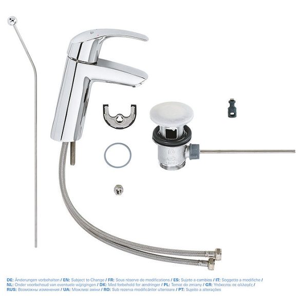 Grohe Eurosmart Mono Basin Mixer with Pop up Waste - Image 6