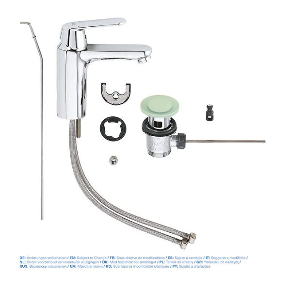 Grohe Eurosmart Cosmopolitan M Size Mono Basin Mixer with Pop up Waste - Image 5