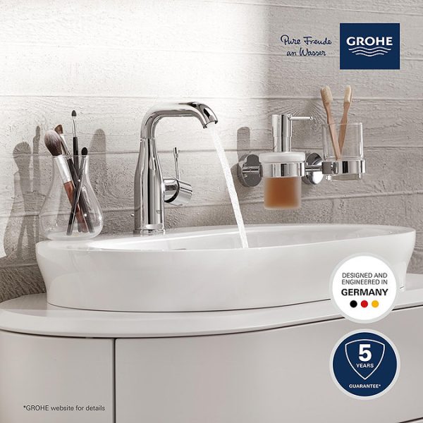 Grohe Essence M Size Mono Basin Mixer with Pop up Waste   Chrome - Image 3