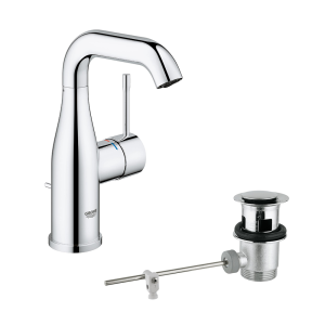 Grohe Essence M Size Mono Basin Mixer with Pop up Waste   Chrome