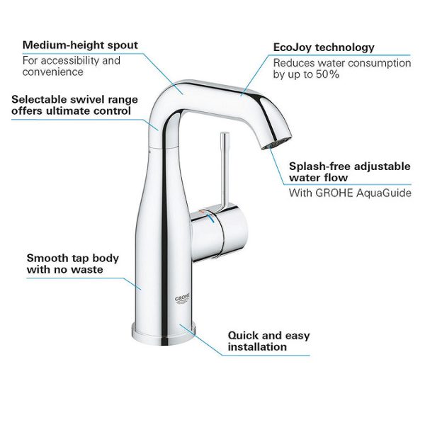 Grohe Essence Mono Basin Mixer - Image 4