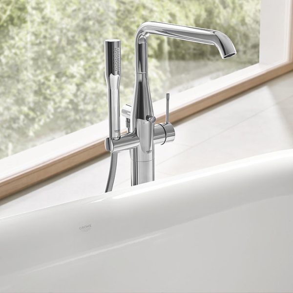 Grohe Essence Floor Mounted Bath Shower Mixer   Chrome - Image 10