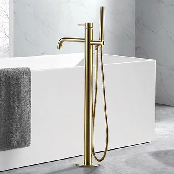 JTP Vos Brushed Brass Freestanding Bath Shower Mixer - Image 2