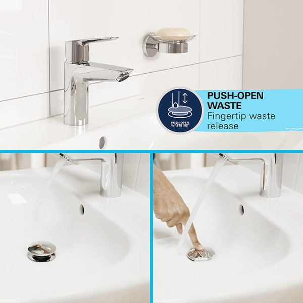 Grohe Start SilkMove ES S Size Mono Basin Mixer with Push Open Waste - Image 13
