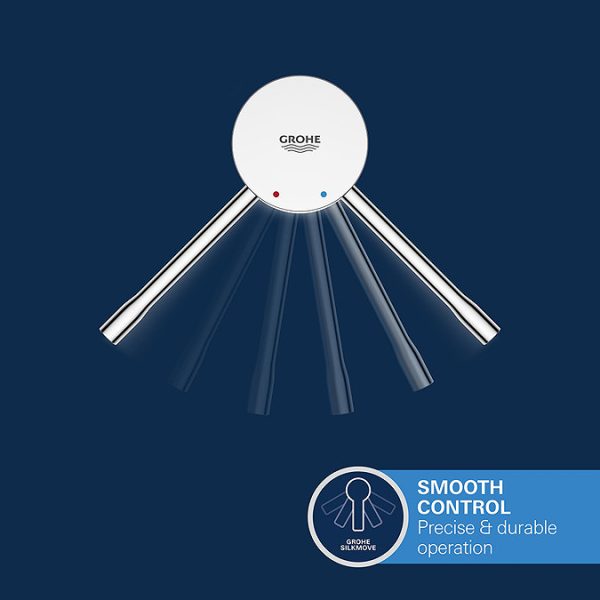Grohe Essence S Size Mono Basin Mixer with Pop up Waste   Chrome - Image 7