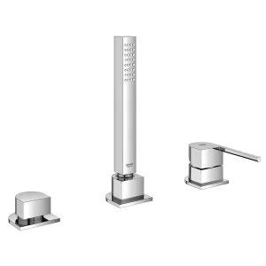 Grohe Plus 3 Tap Hole Rim Mounted Bath Mixer (No Spout)