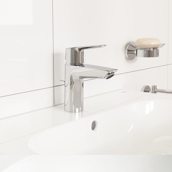Grohe QuickFix Edge SilkMove ES S Size Mono Basin Mixer with Pop up Waste   Chrome - Image 3