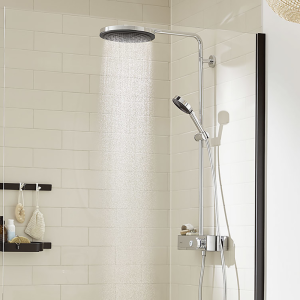 hansgrohe Pulsify S Showerpipe 260 1jet with ShowerTablet Select 400   Chrome