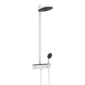 hansgrohe Pulsify S EcoSmart Showerpipe 260 2jet with ShowerTablet Select 400   Matt White