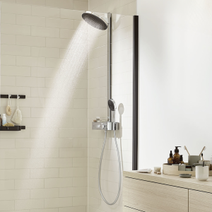 hansgrohe Pulsify S EcoSmart Showerpipe 260 2jet with ShowerTablet Select 400   Chrome