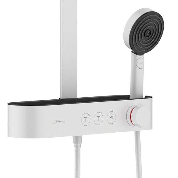 hansgrohe Pulsify S EcoSmart Showerpipe 260 2jet with ShowerTablet Select 400   Matt White - Image 2