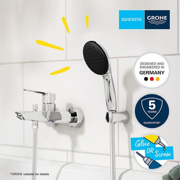 Grohe Start Wall Mounted Single Lever Bath Shower Mixer with Kit   Chrome - Image 3