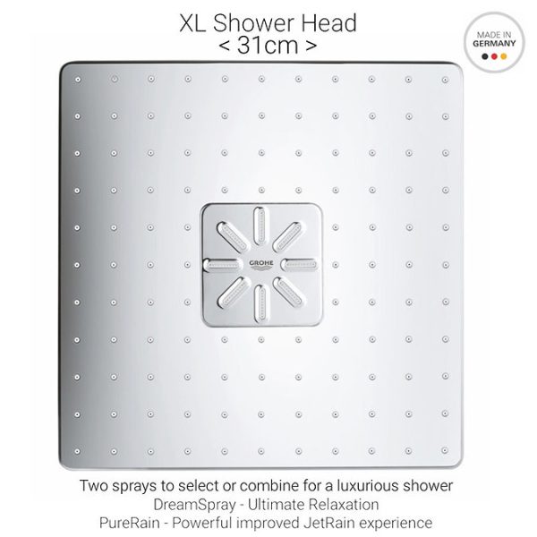 Grohe Euphoria SmartControl 310 Cube DUO Shower System   Chrome - Image 2
