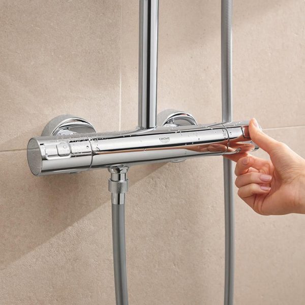 Grohe Vitalio Comfort 250 Thermostatic Shower System   Chrome - Image 3