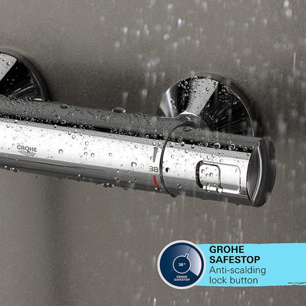 Grohe Vitalio Comfort 250 Thermostatic Shower System   Chrome - Image 9