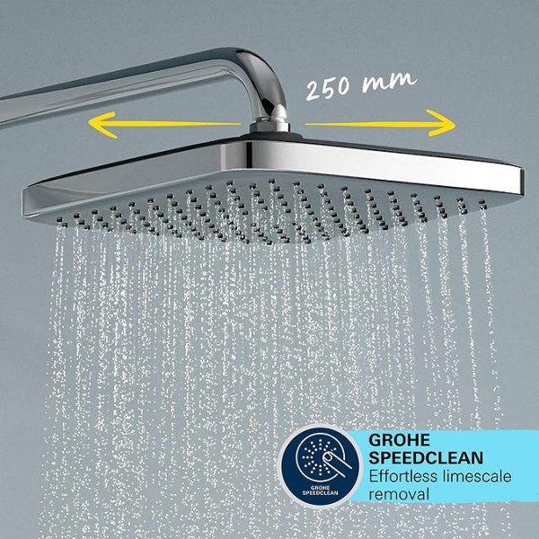 Grohe Vitalio Comfort 250 Thermostatic Shower System   Chrome - Image 10