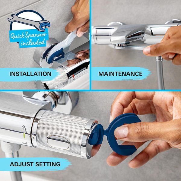 Grohe Vitalio Comfort 250 Thermostatic Shower System   Chrome - Image 15