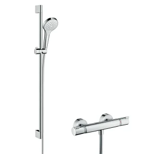 hansgrohe Croma Select S Vario Thermostatic Shower System with 90cm Shower Slider Rail Kit