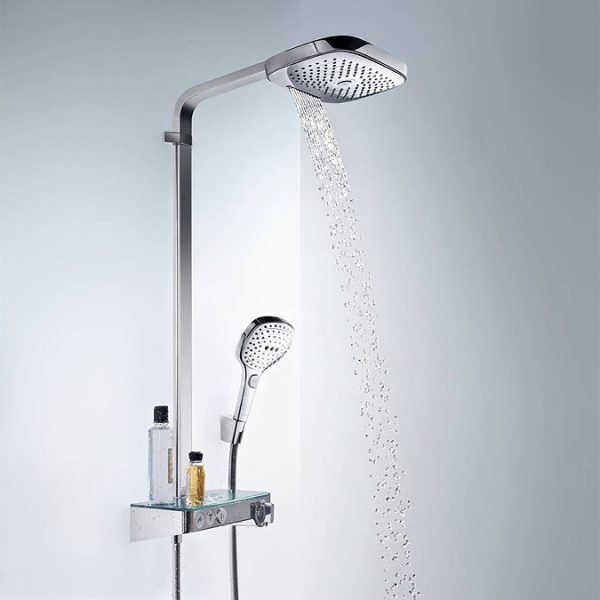 hansgrohe Raindance Select E Showerpipe 300 with ShowerTablet Select 300 Thermostatic Shower   Chrome - Image 2