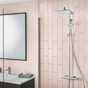 hansgrohe Crometta E EcoSmart Showerpipe 240 Thermostatic Shower Mixer