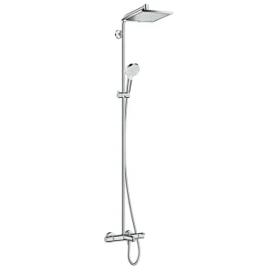 hansgrohe Crometta E Showerpipe 240 1 Jet with Thermostatic Bath Mixer