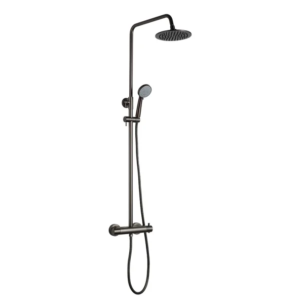 JTP Vos Brushed Black Thermostatic Shower