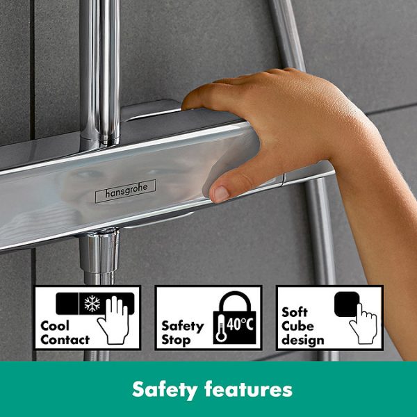 hansgrohe Croma E Showerpipe 280 Thermostatic Shower Mixer - Image 3