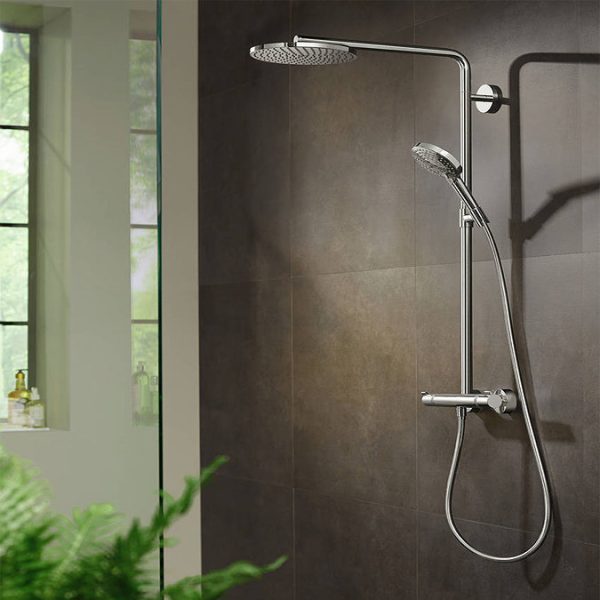 hansgrohe Raindance Select S Showerpipe 240 1Jet PowderRain Thermostatic Shower Mixer   Chrome - Image 3