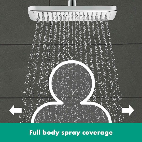 hansgrohe Croma E Showerpipe 280 EcoSmart 9 l/min Thermostatic Shower Mixer - Image 7