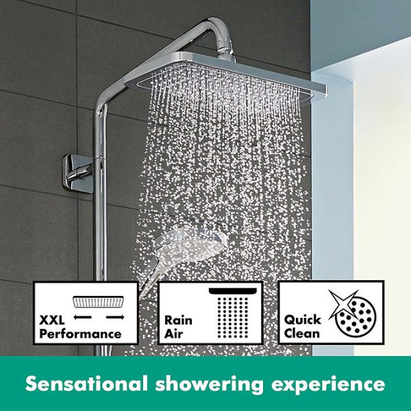 hansgrohe Croma E Showerpipe 280 Thermostatic Bath Shower Mixer - Image 3