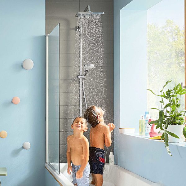 hansgrohe Croma E Showerpipe 280 Thermostatic Bath Shower Mixer - Image 2