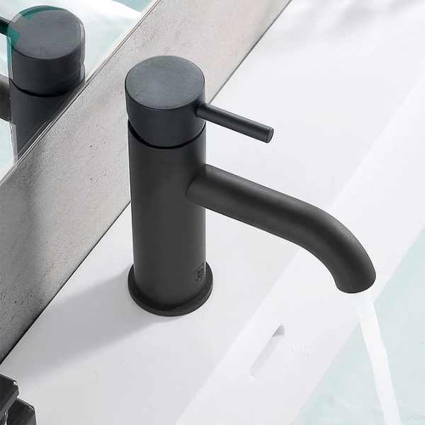 JTP Vos Matt Black Single Lever Basin Mixer - Image 2