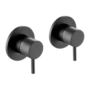 JTP Vos Matt Black Wall Mounted Side Valves (Pair)