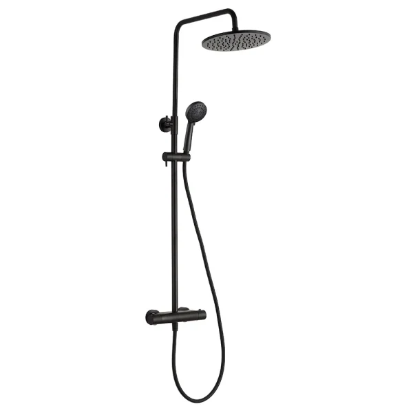 JTP Vos Matt Black Thermostatic Shower