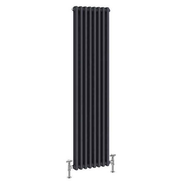 Keswick 1500 x 380mm Cast Iron Style Traditional 2 Column Anthracite Radiator - Image 4