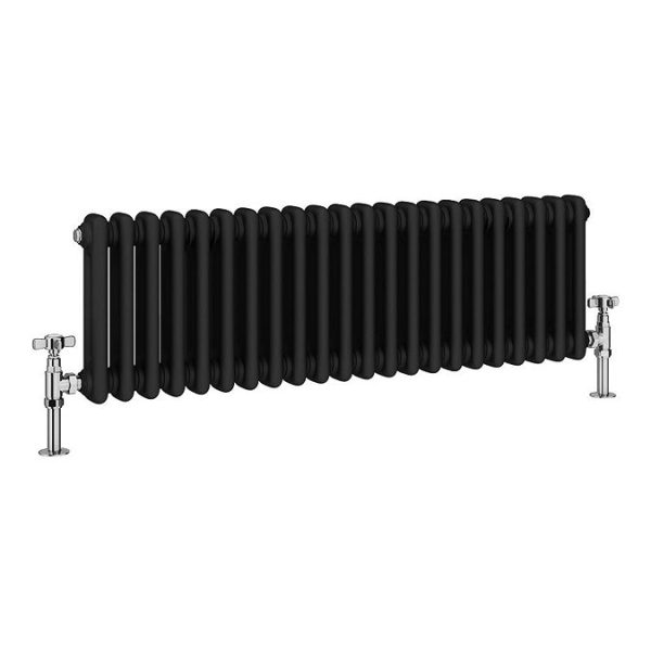 Keswick 300 x 1010mm Horizontal Radiator Matt Black 2 Column - Image 4