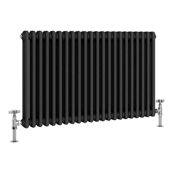 Keswick 600 x 1010mm Cast Iron Style Traditional 2 Column Matt Black Radiator - Image 4