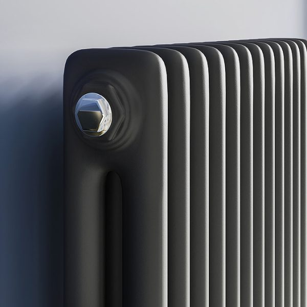 Keswick 450 x 1415mm Cast Iron Style Traditional 2 Column Matt Black Radiator - Image 5