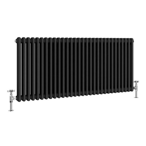Keswick 600 x 1370mm Cast Iron Style Traditional 2 Column Matt Black Radiator - Image 4