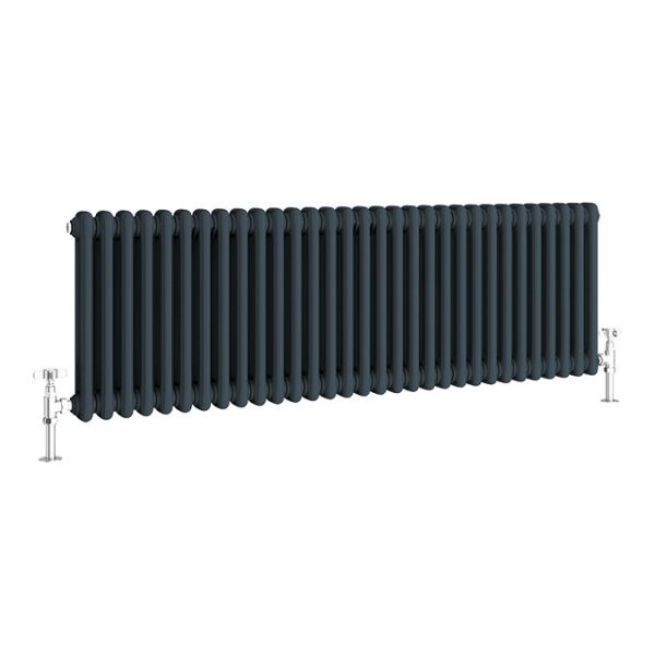 Keswick 450 x 1415mm Cast Iron Style Traditional 2 Column Anthracite Radiator - Image 6